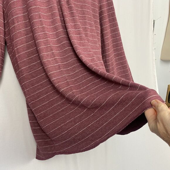Marine Layer Top Womens XXL Red Double Knit Henley Striped Soft Cozy 13678 NEW - Picture 3 of 12